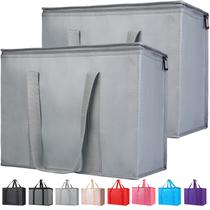 Sacos de compras de supermercado reutilizáveis isolados Bodaon G-Large, pacote com 2 Sacos de compras de supermercado reutilizáveis isolados Bodaon G-Large, pacote com 2