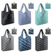 Sacos de compras reutilizáveis BeeGreen dobráveis, pacote com 6 unidades, GG