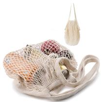 Sacos de compras reutilizáveis de algodão String 35x40cm, pacote com 2 Sacos de compras reutilizáveis de algodão String 35x40cm, pacote com 2