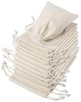 Sacos de cordão de muslin 100% algodão 12-Pack para presentes de despensa de armazenamento (5 x 7 polegadas - 12 pacote, bege)