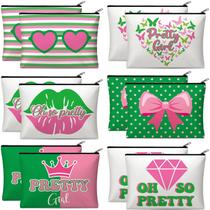 Sacos de cosméticos Reginary 12 peças rosa verde 23x17 cm
