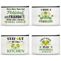 Sacos de cosméticos SEAOYOZO, 4 peças, tema de pickleball, 25x18 cm Sacos de cosméticos SEAOYOZO, 4 peças, tema de pickleball, 25x18 cm