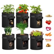 Sacos de cultivo de batata iPower 26L, pacote com 6 unidades, alça e janela de colheita