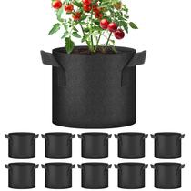 Sacos de cultivo de plantas HealSmart, pacote de 3 galões e 10 com alças pretas