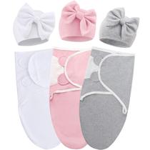 Sacos de dormir Baby Swaddle de algodão AQOKKA ajustáveis de 0 a 3 meses