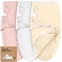 Sacos de dormir Baby Swaddle KeaBabies, pacote com 3 unidades para recém-nascidos, 0-3 milhões
