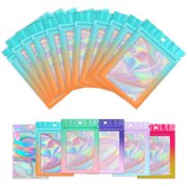 Sacos de embalagem Funfery Gradient Holographic, pacote com 100 (azul e laranja)