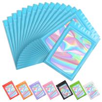 Sacos de embalagem Funfery Holographic Mylar Blue 100 unidades 9x16cm