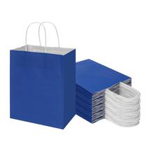 Sacos de embrulho de presente Toovip, pacote com 50 unidades, papel kraft médio azul royal Sacos de embrulho de presente Toovip, pacote com 50 unidades, papel kraft médio azul royal