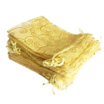 Sacos de embrulho para presentes Pimuza, 100 peças, 10x15 cm, organza dourada Sacos de embrulho para presentes Pimuza, 100 peças, 10x15 cm, organza dourada