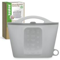 Sacos de esterilizador a vapor de microondas Haakaa Silicone 1500mL Grey Sacos de esterilizador a vapor de microondas Haakaa Silicone 1500mL Grey
