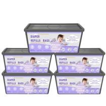 Sacos de fraldas Easy Roll Biuskuku 60 recargas com aroma de lavanda