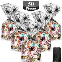 Sacos de guloseimas de celofane HESTYA Halloween 15x25cm 50 unidades com gravatas