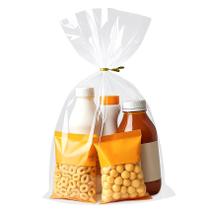 Sacos de guloseimas de celofane Morepack 200 unidades transparentes com gravatas giratórias