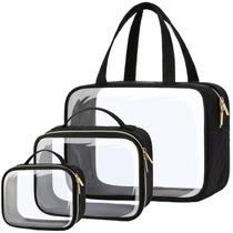 Sacos de higiene pessoal PACKISM Clear, pacote com 3 alças, impermeáveis, pretas Sacos de higiene pessoal PACKISM Clear, pacote com 3 alças, impermeáveis, pretas