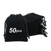 Sacos de joias Shintop Little Velvet 8x10cm pretos 50 unidades