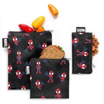 Sacos de Lanche Reutilizáveis Simple Modern Marvel Spider-Man - Pacote com 3
