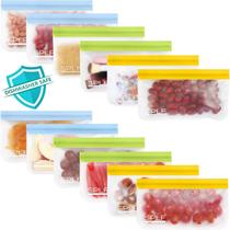 Sacos de lanche reutilizáveis SPLF, pacote com 12 unidades, laváveis na máquina de lavar louça, sem BPA