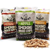Sacos de lascas de madeira para defumar Mr. Bar-B-Q 3 unidades Maçã Mesquite Hickory Sacos de lascas de madeira para defumar Mr. Bar-B-Q 3 unidades Maçã Mesquite Hickory