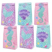 Sacos de lembrancinhas de festa Yaaaaasss! Sereia, 24 peças com adesivos Sacos de lembrancinhas de festa Yaaaaasss! Sereia, 24 peças com adesivos