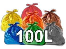 Sacos De Lixo 100L Coloridos Reforçados 100Un