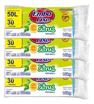 Sacos De Lixo 50l Embalixo Perfumado Citrus 30 Un + Brinde