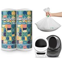Sacos de lixo AMOGOGOPET compatíveis com Litter Robot 4 e 3 50 unidades Sacos de lixo AMOGOGOPET compatíveis com Litter Robot 4 e 3 50 unidades