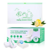 Sacos de lixo AWohh Toilet Liners, pacote com 30 pacotes com aroma de limão