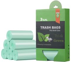 Sacos de lixo AYOTEE 10L compostáveis 125 unidades, 2,6 galões, verdes Sacos de lixo AYOTEE 10L compostáveis 125 unidades, 2,6 galões, verdes