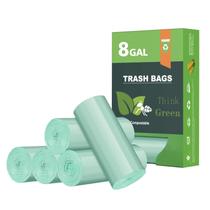Sacos de lixo AYOTEE Biodegradáveis 30L (8 galões) 80 unidades verdes Sacos de lixo AYOTEE Biodegradáveis 30L (8 galões) 80 unidades verdes