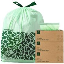 Sacos de lixo CLEANOMIC Compostáveis de 13 galões (pacote com 3, 75 unidades)