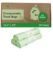 Sacos de lixo compostáveis BioMat 64 galões e 30 unidades com certificação BPI