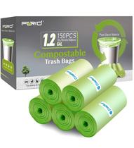Sacos de lixo compostáveis FORID 5L/1,2 galão 150 unidades verdes Sacos de lixo compostáveis FORID 5L/1,2 galão 150 unidades verdes