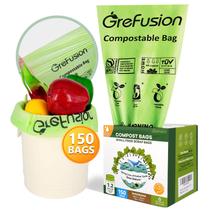 Sacos de lixo compostáveis GFusion 1,2 galão 150 unidades Sacos de lixo compostáveis GFusion 1,2 galão 150 unidades