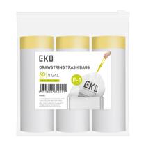 Sacos de lixo EKO Easy-Dispense Roll 60 unidades e 8 galões transparentes