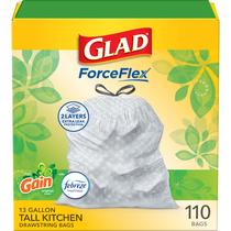 Sacos de lixo Glad ForceFlex Tall Kitchen 13L 110 Ct Gain
