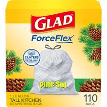 Sacos de lixo Glad ForceFlex Tall Kitchen 13L 110 Ct Pine-Sol