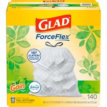 Sacos de lixo Glad ForceFlex Tall Kitchen 13L 140 Count Gain
