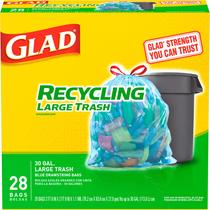 Sacos de lixo Glad Large Drawstring 30L, azuis, 28 unidades Sacos de lixo Glad Large Drawstring 30L, azuis, 28 unidades