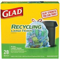Sacos de lixo Glad Recycling 113,56 L com cordão de 30 galões. 28 unidades Sacos de lixo Glad Recycling 113,56 L com cordão de 30 galões. 28 unidades