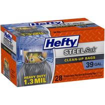 Sacos de lixo Hefty SteelSak Heavy Duty Large, 39 galões, 28 unidades