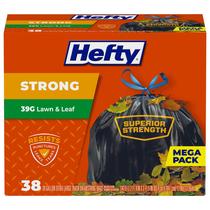 Sacos de lixo Hefty Strong Lawn & Leaf 39 galões 38 unidades