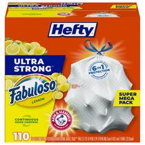 Sacos de lixo Hefty Ultra Strong 13 galões 110 sacos brancos