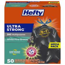 Sacos de lixo Hefty Ultra Strong 30 galões 50 sacos pretos