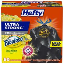 Sacos de lixo Hefty Ultra Strong 30 galões 50 sacos pretos