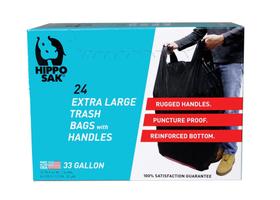 Sacos de lixo Hippo Sak 125L extra grandes com alças de 48 unidades