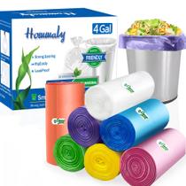 Sacos de lixo Hommaly 15L/4 galões 350 unidades multicoloridos 18x20,5 polegadas