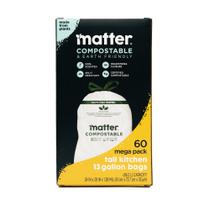 Sacos de lixo Matter Compostable, cozinha de 49 litros de altura, 60 unidades