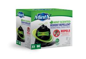 Sacos de lixo Mint-X, repelente de roedores, 33 galões e 90 unidades, preto