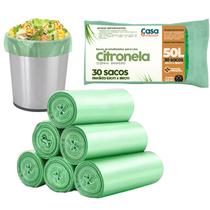 Sacos de Lixo Perfumado Pia Banheiro Cozinha Anti Odores Neutraliza Citronela 50 Litros 30 Unidades Cada Rolo